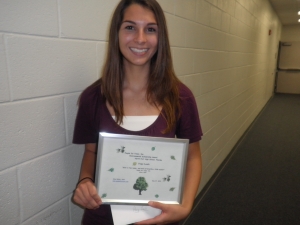  Paige Lamb received our $300 Environmental Award  